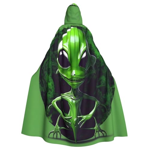 axzttupy Grüner Alien-Druck, Unisex, Halloween-Kapuzenumhang, volle Länge, für mittelalterliche Renaissance-Cosplay-Kostüme axzttupy Grüner Alien-Druck, Unisex, Halloween-Kapuzenumhang, volle Länge, für mittelalterliche Renaissance-Cosplay-Kostüme von axzttupy