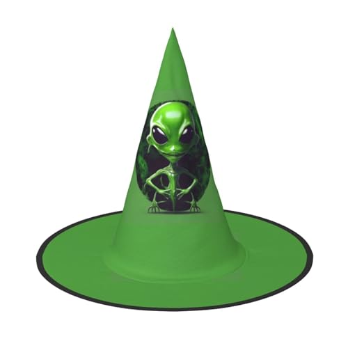 axzttupy Grüner Alien-Druck Halloween Hexenhut Unisex Karneval Kostüm Zubehör Partys Cosplay und Festlich axzttupy Grüner Alien-Druck Halloween Hexenhut Unisex Karneval Kostüm Zubehör Partys Cosplay und Festlich von axzttupy