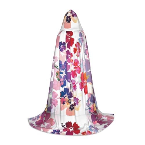 axzttupy Hawaiianischer Blumendruck, Unisex, mit Kapuze, Umhang in voller Länge, für Zauberer, Weihnachten, Karneval, Halloween, Cosplay axzttupy Hawaiianischer Blumendruck, Unisex, mit Kapuze, Umhang in voller Länge, für Zauberer, Weihnachten, Karneval, Halloween, Cosplay von axzttupy