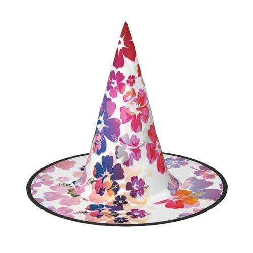 axzttupy Hawaiianischer Blumendruck Druck Halloween Hexenhut Unisex Karneval Kostüm Zubehör Partys Cosplay und Festlich axzttupy Hawaiianischer Blumendruck Druck Halloween Hexenhut Unisex Karneval Kostüm Zubehör Partys Cosplay und Festlich von axzttupy