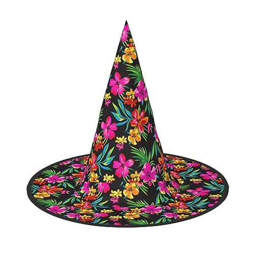 axzttupy Hawaiianischer Blumendruck Halloween Hexenhut Unisex Karneval Kostüm Zubehör Partys Cosplay und Festlich axzttupy Hawaiianischer Blumendruck Halloween Hexenhut Unisex Karneval Kostüm Zubehör Partys Cosplay und Festlich von axzttupy