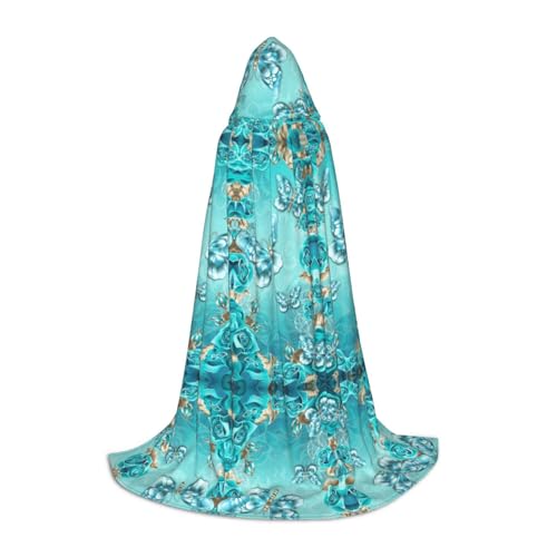 axzttupy Hellblauer Schmetterlingsaufdruck, Unisex, mit Kapuze, für Zauberer, Weihnachten, Karneval, Halloween, Cosplay axzttupy Hellblauer Schmetterlingsaufdruck, Unisex, mit Kapuze, für Zauberer, Weihnachten, Karneval, Halloween, Cosplay von axzttupy