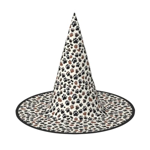 axzttupy Hundepfotenabdrücke Druck Halloween Hexenhut Unisex Karneval Kostüm Zubehör Partys Cosplay und Festlich axzttupy Hundepfotenabdrücke Druck Halloween Hexenhut Unisex Karneval Kostüm Zubehör Partys Cosplay und Festlich von axzttupy