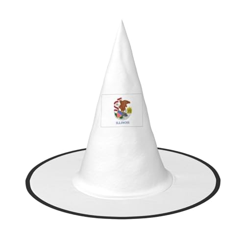 axzttupy Illinois State Flag Print Halloween Hexenhut Unisex Karneval Kostüm Zubehör Partys Cosplay und Festlich axzttupy Illinois State Flag Print Halloween Hexenhut Unisex Karneval Kostüm Zubehör Partys Cosplay und Festlich von axzttupy