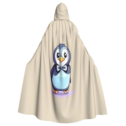 axzttupy Kapuzenumhang mit süßem Pinguin-Druck, für Damen und Herren, für Halloween, Karneval, Cosplay und Themenpartys von axzttupy