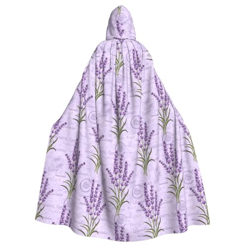 axzttupy Lavendel-Stempel-Druck, Unisex, Halloween-Kapuzenumhang, volle Länge, für mittelalterliche Renaissance-Cosplay-Kostüme axzttupy Lavendel-Stempel-Druck, Unisex, Halloween-Kapuzenumhang, volle Länge, für mittelalterliche Renaissance-Cosplay-Kostüme von axzttupy