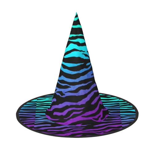axzttupy Lila Blau Grün Camouflage Zebra Streifen Druck Halloween Hexenhut Unisex Karneval Kostüm Zubehör Partys Cosplay und Festlich axzttupy Lila Blau Grün Camouflage Zebra Streifen Druck Halloween Hexenhut Unisex Karneval Kostüm Zubehör Partys Cosplay und Festlich von axzttupy