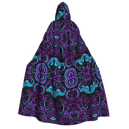 axzttupy Lila Schmetterling und Blumen Druck Erwachsene Kapuzenumhang Halloween Weihnachten Karneval Partys Mittelalter Motto Kostüm axzttupy Lila Schmetterling und Blumen Druck Erwachsene Kapuzenumhang Halloween Weihnachten Karneval Partys Mittelalter Motto Kostüm von axzttupy