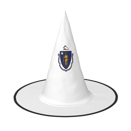 axzttupy Massachusetts Staatsflagge Druck Halloween Hexenhut Unisex Karneval Kostüm Zubehör Partys Cosplay und Festlich axzttupy Massachusetts Staatsflagge Druck Halloween Hexenhut Unisex Karneval Kostüm Zubehör Partys Cosplay und Festlich von axzttupy