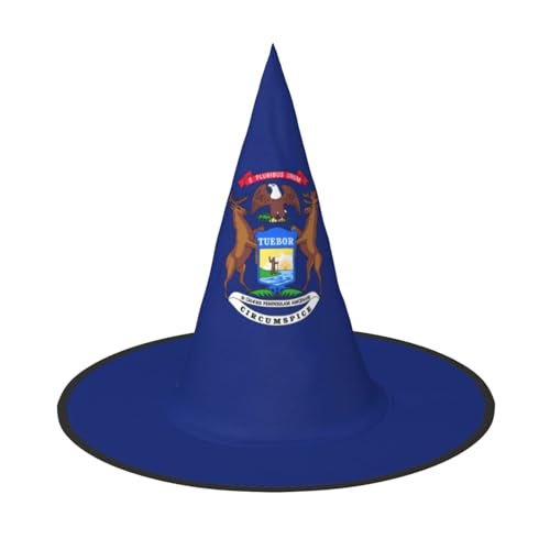 axzttupy Michigan State Flag Print Halloween Hexenhut Unisex Karneval Kostüm Zubehör Partys Cosplay und Festlich axzttupy Michigan State Flag Print Halloween Hexenhut Unisex Karneval Kostüm Zubehör Partys Cosplay und Festlich von axzttupy