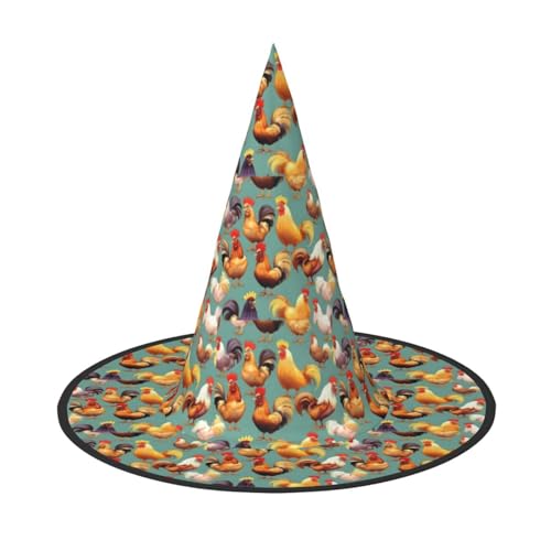 axzttupy Niedlicher Hahn Hühner Druck Halloween Hexenhut Unisex Karneval Kostüm Zubehör Partys Cosplay und Festlich axzttupy Niedlicher Hahn Hühner Druck Halloween Hexenhut Unisex Karneval Kostüm Zubehör Partys Cosplay und Festlich von axzttupy
