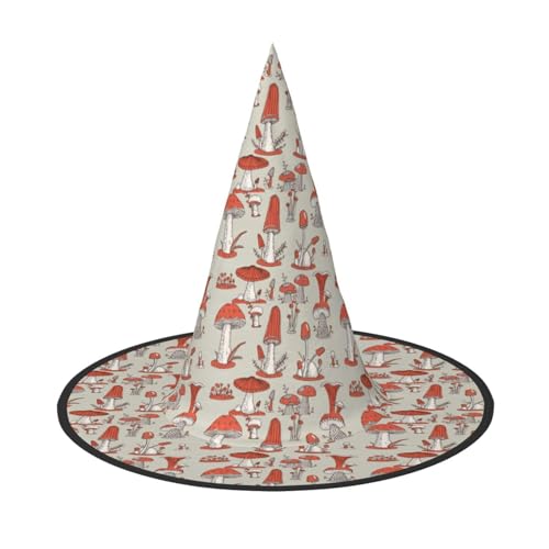 axzttupy Rote Pilze Druck Halloween Hexenhut Unisex Karneval Kostüm Zubehör Partys Cosplay und Festlich axzttupy Rote Pilze Druck Halloween Hexenhut Unisex Karneval Kostüm Zubehör Partys Cosplay und Festlich von axzttupy