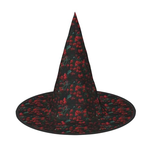 axzttupy Rote und schwarze Rose Druck Halloween Hexenhut Unisex Karneval Kostüm Zubehör Partys Cosplay und Festlich axzttupy Rote und schwarze Rose Druck Halloween Hexenhut Unisex Karneval Kostüm Zubehör Partys Cosplay und Festlich von axzttupy