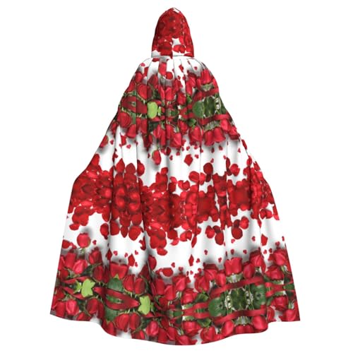 axzttupy Roter Rosenblüten-Druck, Unisex, Halloween-Kapuzenumhang, volle Länge, für mittelalterliche Renaissance-Cosplay-Kostüme axzttupy Roter Rosenblüten-Druck, Unisex, Halloween-Kapuzenumhang, volle Länge, für mittelalterliche Renaissance-Cosplay-Kostüme von axzttupy