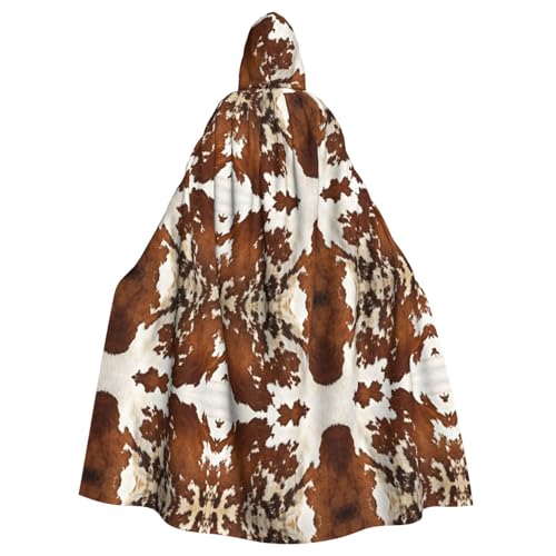axzttupy Roter und weißer Rindsleder-Druck, Unisex, Halloween-Kapuzenumhang, volle Länge, für mittelalterliche Renaissance-Cosplay-Kostüme axzttupy Roter und weißer Rindsleder-Druck, Unisex, Halloween-Kapuzenumhang, volle Länge, für mittelalterliche Renaissance-Cosplay-Kostüme von axzttupy