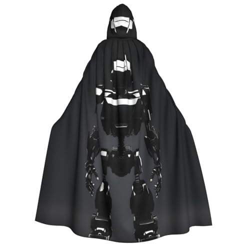 axzttupy Schwarzer Roboteraufdruck, Kapuzenumhang für Erwachsene, Halloween, Weihnachten, Karneval, Partys, Mittelalter-Kostüm axzttupy Schwarzer Roboteraufdruck, Kapuzenumhang für Erwachsene, Halloween, Weihnachten, Karneval, Partys, Mittelalter-Kostüm von axzttupy