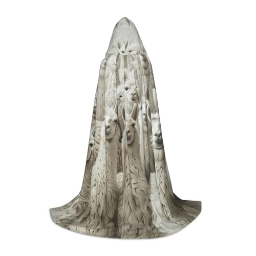 axzttupy Süßer Lama 2 Druck Unisex Kapuzenumhang in voller Länge für Zauberer Weihnachten Karneval Halloween Cosplay axzttupy Süßer Lama 2 Druck Unisex Kapuzenumhang in voller Länge für Zauberer Weihnachten Karneval Halloween Cosplay von axzttupy