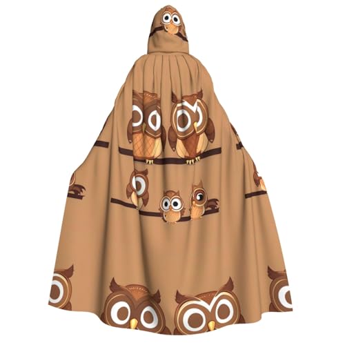 axzttupy Süßer großer brauner Cartoon-Eulen-Aufdruck, Erwachsenen-Kapuzenumhang, Halloween, Weihnachten, Karneval, Partys, Mittelalter-Kostüm axzttupy Süßer großer brauner Cartoon-Eulen-Aufdruck, Erwachsenen-Kapuzenumhang, Halloween, Weihnachten, Karneval, Partys, Mittelalter-Kostüm von axzttupy