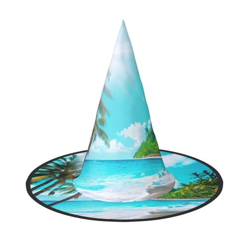 axzttupy Tropischer Ozean Strand Thema Druck Halloween Hexenhut Unisex Karneval Kostüm Zubehör Partys Cosplay und Festlich axzttupy Tropischer Ozean Strand Thema Druck Halloween Hexenhut Unisex Karneval Kostüm Zubehör Partys Cosplay und Festlich von axzttupy