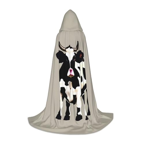 axzttupy Umhang mit Kapuze, Kuh, schwarz, Punktemuster, Unisex, volle Länge, für Zauberer, Weihnachten, Karneval, Halloween, Cosplay axzttupy Umhang mit Kapuze, Kuh, schwarz, Punktemuster, Unisex, volle Länge, für Zauberer, Weihnachten, Karneval, Halloween, Cosplay von axzttupy
