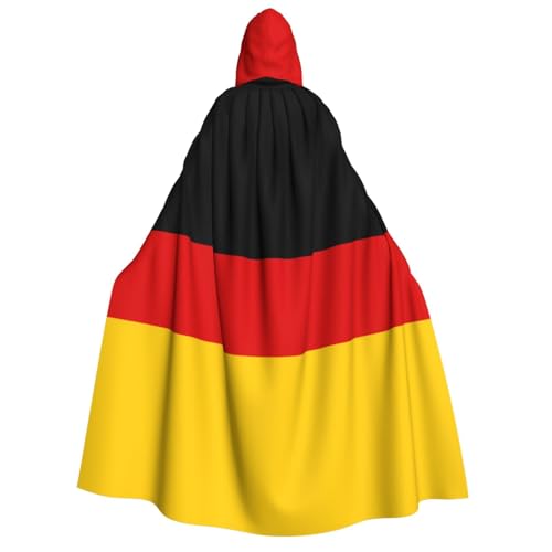 axzttupy Umhang mit Kapuze und deutscher Flagge, für Halloween, Cosplay, Karneval und Maskerade, Uni, Umhang von axzttupy