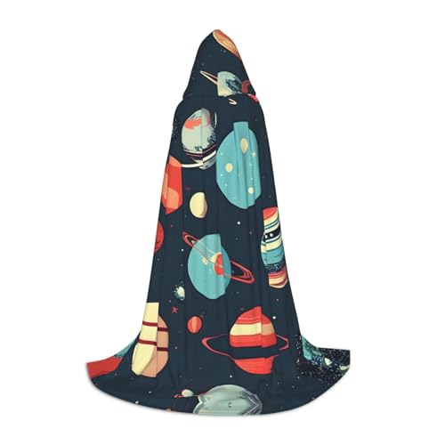 axzttupy Umhang mit Weltraumplaneten-Druck, Unisex, mit Kapuze, volle Länge, für Zauberer, Weihnachten, Karneval, Halloween, Cosplay axzttupy Umhang mit Weltraumplaneten-Druck, Unisex, mit Kapuze, volle Länge, für Zauberer, Weihnachten, Karneval, Halloween, Cosplay von axzttupy