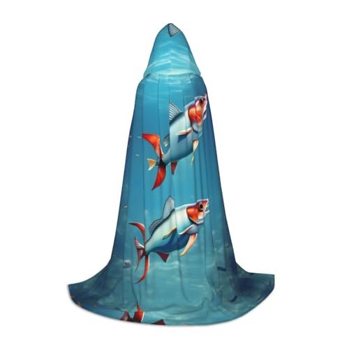 axzttupy Umhang mit fliegenden Fischen im Ozean, Unisex, mit Kapuze, volle Länge, für Zauberer, Weihnachten, Karneval, Halloween, Cosplay axzttupy Umhang mit fliegenden Fischen im Ozean, Unisex, mit Kapuze, volle Länge, für Zauberer, Weihnachten, Karneval, Halloween, Cosplay von axzttupy