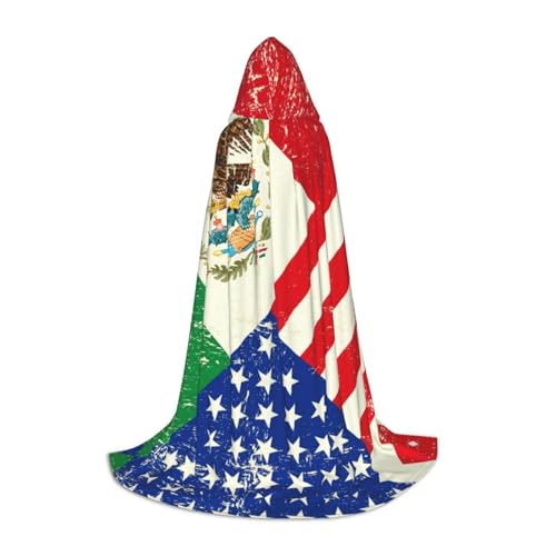 axzttupy Umhang mit mexikanischer amerikanischer Flagge, Unisex, mit Kapuze, volle Länge, für Zauberer, Weihnachten, Karneval, Halloween, Cosplay axzttupy Umhang mit mexikanischer amerikanischer Flagge, Unisex, mit Kapuze, volle Länge, für Zauberer, Weihnachten, Karneval, Halloween, Cosplay von axzttupy
