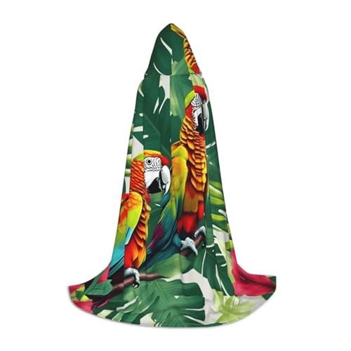 axzttupy Umhang mit tropischer Blume und Papagei, Unisex, mit Kapuze, volle Länge, für Zauberer, Weihnachten, Karneval, Halloween, Cosplay axzttupy Umhang mit tropischer Blume und Papagei, Unisex, mit Kapuze, volle Länge, für Zauberer, Weihnachten, Karneval, Halloween, Cosplay von axzttupy