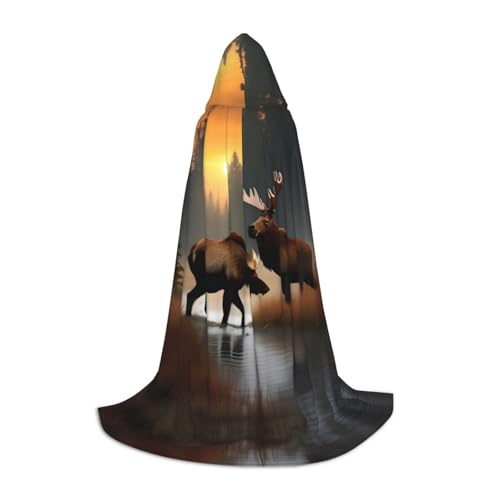 axzttupy Unisex Kapuzenumhang mit Hirschbär, Elch, für Zauberer, Weihnachten, Karneval, Halloween, Cosplay axzttupy Unisex Kapuzenumhang mit Hirschbär, Elch, für Zauberer, Weihnachten, Karneval, Halloween, Cosplay von axzttupy