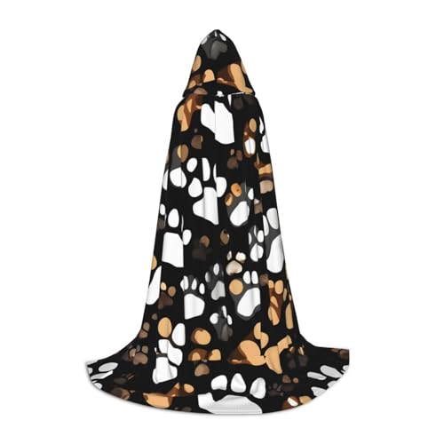 axzttupy Unisex Kapuzenumhang mit Hundepfotenabdruck, für Zauberer, Weihnachten, Karneval, Halloween, Cosplay axzttupy Unisex Kapuzenumhang mit Hundepfotenabdruck, für Zauberer, Weihnachten, Karneval, Halloween, Cosplay von axzttupy