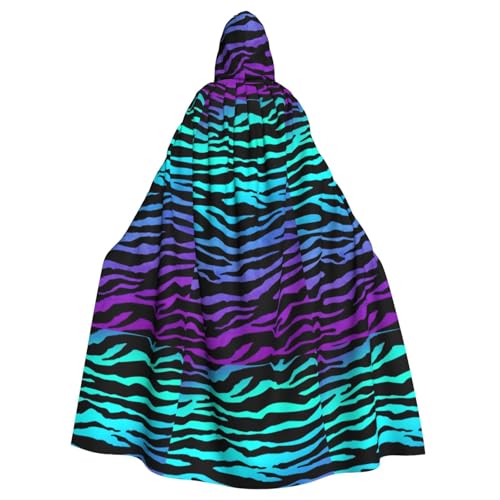 axzttupy Violett/Blau/Grüner Camouflage-Zebrastreifen-Druck, Unisex, Halloween-Kapuzenumhang, volle Länge, für Mittelalter-Renaissance-Cosplay-Kostüme axzttupy Violett/Blau/Grüner Camouflage-Zebrastreifen-Druck, Unisex, Halloween-Kapuzenumhang, volle Länge, für Mittelalter-Renaissance-Cosplay-Kostüme von axzttupy