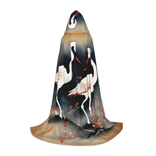 axzttupy Zwei japanische Kraniche fliegende traditionelle Malerei Druck Unisex Kapuze volle Länge Umhang für Zauberer Weihnachten Karneval Halloween Cosplay axzttupy Zwei japanische Kraniche fliegende traditionelle Malerei Druck Unisex Kapuze volle Länge Umhang für Zauberer Weihnachten Karneval Halloween Cosplay von axzttupy