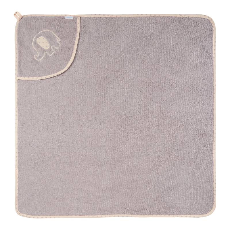 Baby-Walz Basics Kapuzenbadetuch 80x80 cm grau von baby-walz