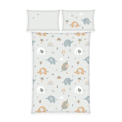 babybest® Flanell-Bettwäsche Elephants 100 x 135 cm von babybest®