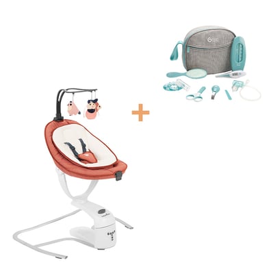 babymoov Babyschaukel Swoon Motion inkl. Gratis Babypflege-Set Smokey aqua von babymoov