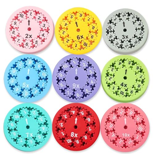 bainuote Fidget Spinner Mathe 9 Stück Mathe Fidget Spinner Intelligenz Entwicklung Math Fact Fidget Spinners (Division und Multiplikation) von bainuote