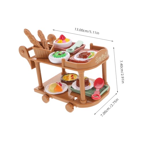 Balacoo Dollhouse Miniatur Esswagen Spielset mit Kuchen Früchten Saft Milch Kunststoff Puppenhaus Küchenwagen für Rollender Esswagen zum Rollenspiel Geburtstag Balacoo Dollhouse Miniatur Esswagen Spielset mit Kuchen Früchten Saft Milch Kunststoff Puppenhaus Küchenwagen für Rollender Esswagen zum Rollenspiel Geburtstag von balacoo