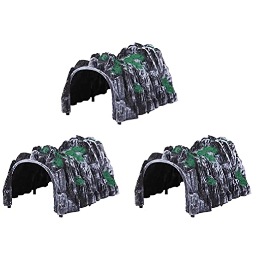 TEHAUX 3Pcs Zug Eisenbahn Zug Höhle Tunnel Kunststoff Steingarten Tunnel DIY Sand Tabelle Tunnel Modelle Zug Eisenbahn Zubehör,1 von balacoo