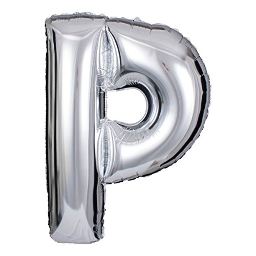 ballonfritz® Ballon Buchstabe P in Silber - XXL 40"/102cm - Folienballons für Luft oder Helium als Geburtstag, Jubiläum, Hochzeit oder Abschluss Geschenk, Party Dekoration oder Überraschung von ballonfritz