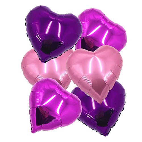 ballonfritz® Herzballons Set in Rosegold/Violett/Rosa 6-tlg. - XXL 24" Folienballon-Set als Hochzeit Deko, Geschenk oder Liebes-Überraschung zum Valentinstag von ballonfritz