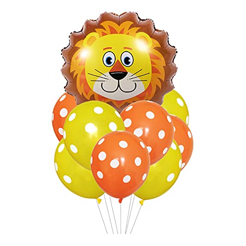 ballonfritz® Tiere Safari Dschungel Ballon 11 tlg. Set - XXL Löwe Kopf Luftballon 55x55x20cm als Geburtstagsgeschenk, Party-Deko oder Überraschung den Kindergeburtstag von ballonfritz