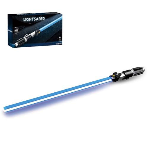 Klemmbausteine leuchtend Schwert, 94.5 cm Lang Schwerter Cosplay Star Wors Bausteine mit Halterung, Lightsaber Geschenk für Erwachsene ab 14 Jahren,Halloween Kostümpartys Anime Deko 99010 (629 Teile) von barweer