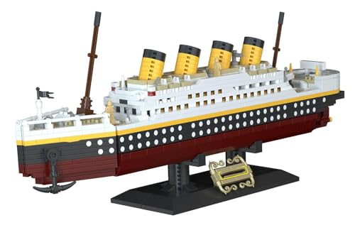 Mini Steine Technik Titanic Bausteine Bausatz, Klemmbausteine Micro Diamant Kreuzfahrtschiff Modellbausatz, MOC Technik Cruise Liner Bauset （2383 Teile） von barweer