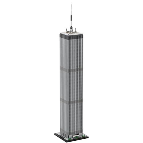 New York 1:800 World Trade Center Architecture,Klemmbausteine City Haus Bausteine Modell Bausatz, Stadthaus Architektur Gebäude House Modular Building Set für Erwachsene und Kinder (1998 Teile) von barweer