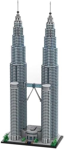 barweer 1:800 Petronas Towers Architecture Klemmbausteine Haus Häuser Bausteine Modell Bausatz, Stadthaus Architektur Gebäude House Modular Building Set für Erwachsene (5839 Teile) von barweer