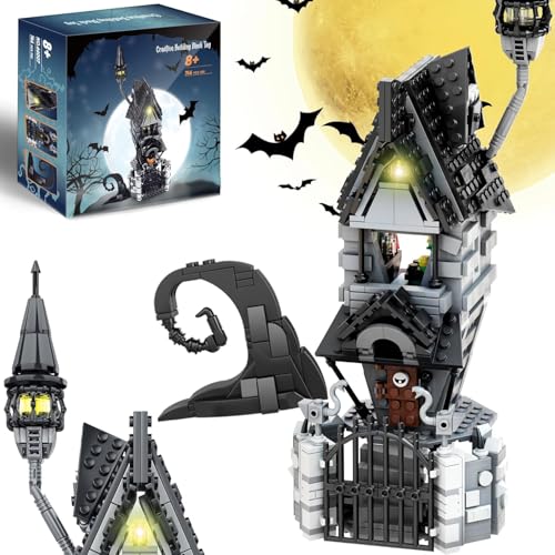 barweer Halloween Haus Haunted Graveyard Klemmbausteine Bausteine mit Figures, Jack's House Nightmare Before Christmas Modular Building Set für Mädchen Jungen 6-12 （766 Teile） von barweer