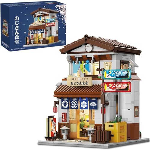 barweer Japan Mitternachtskantine Klemmbausteine Häuser Set für Erwachsene Kind, City Modular Buildings, Hausbauset House Architecture (861 Teile) C66014W von barweer