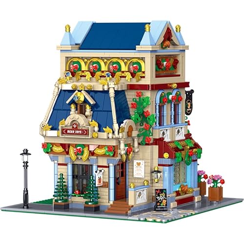 barweer Kleiner Bär Spielzeug Haus Klemmbausteine,Häuser Bausteine Modell, Stadthaus Architecture Gebäude House Modular Building Set für Erwachsene und Kinder (2745 Teile) von barweer