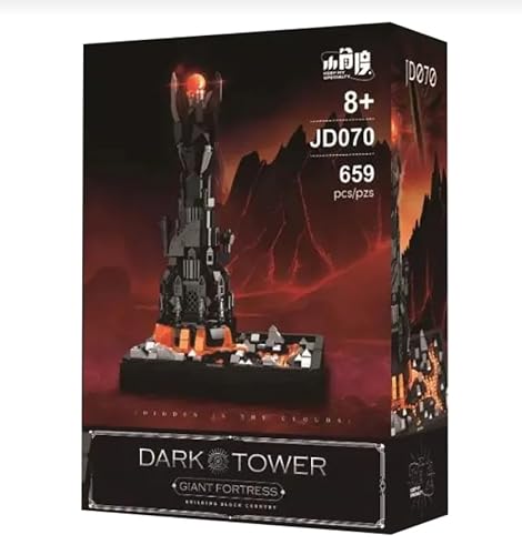 barweer Klemmbausteine Dark Tower Architecture Mit LED,Lord Film STEM The Magic Rings Turm MOC Bausteinen Ideas Sammlung Geschenk für Erwachsene und Jungen,Ritter Burg Schloss Home Deko（659 Teile） von barweer